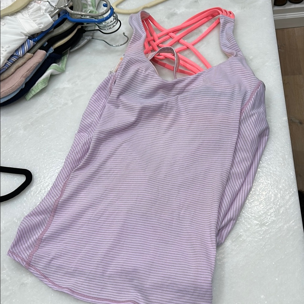 Striped Purple and Pink Lulu tank Top